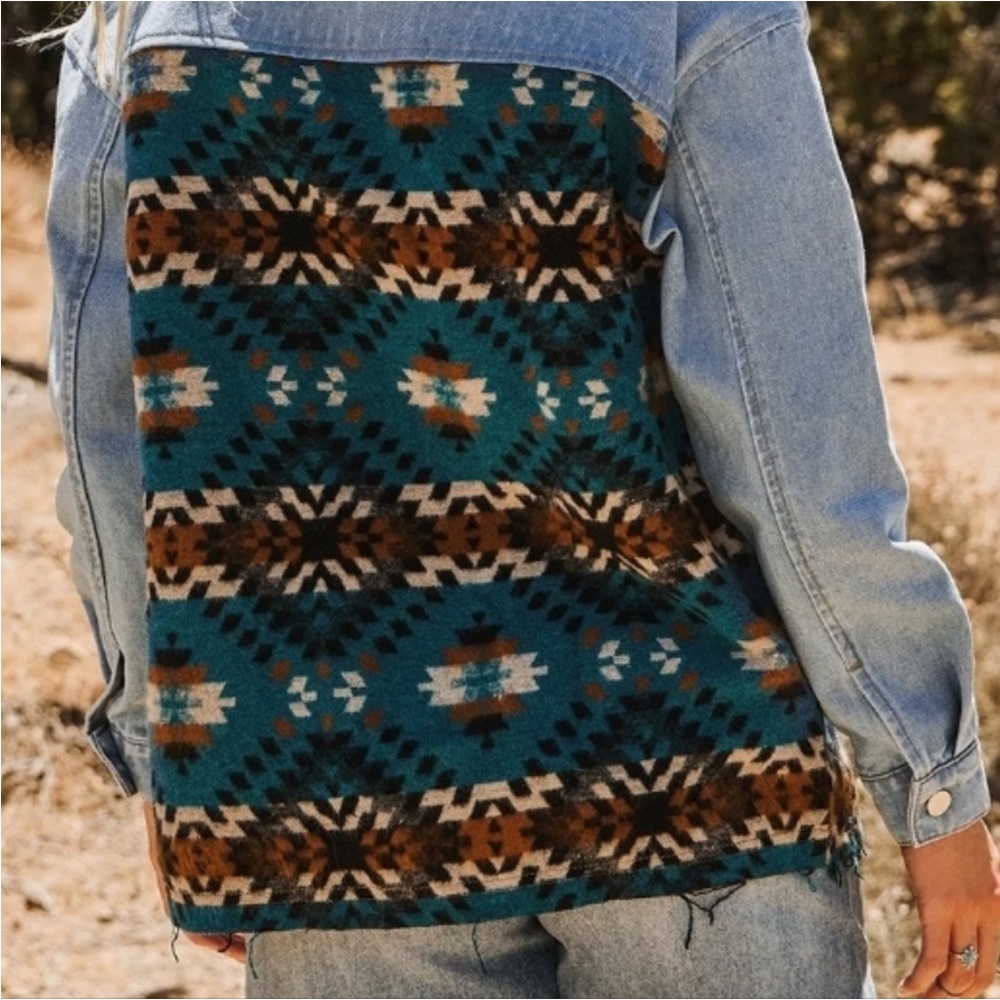 Aztec pattern denim jacket - Picture 9 of 11